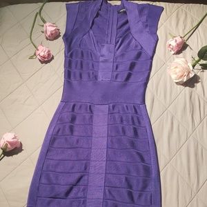 French connection bandage purple dress
